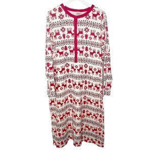 Hanna Andersson Christmas holiday cotton deer print night shirt